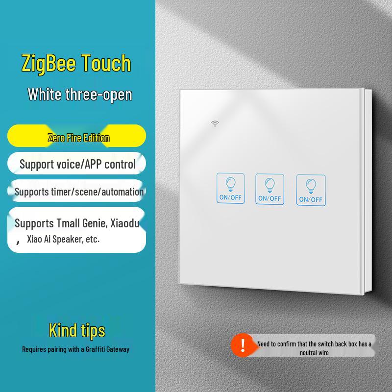 Zhengshang C3 Graffiti ZigBee Smart Switch: Wireless Voice Panel, Tuya-Enabled, EU Standard, Alexa & Google Compatible.