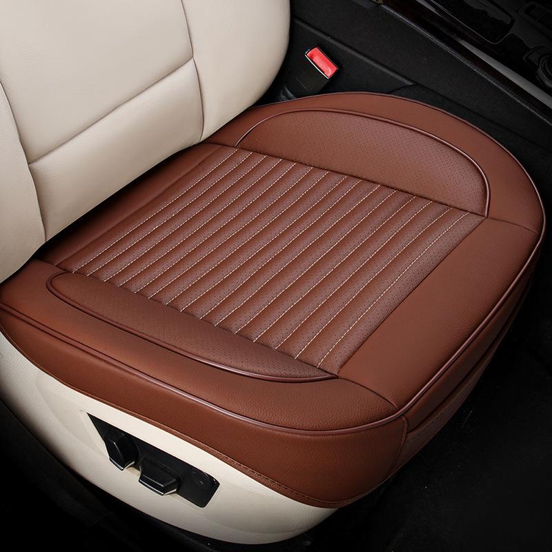 Universal Perforated Leather Car Seat Cushion, Breathable, All-Season, Full Surround, No Backrest, Single Piece