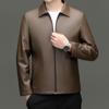 Men's Genuine Leather Jackets Men's New Autumn and Winter Dad Clothes Middle-aged Men's Leather Jackets