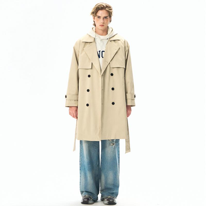 

Длинное шерстяное пальто мужской тренч ниже колена осенне-зимний прилив отложной воротник куртка 3XL