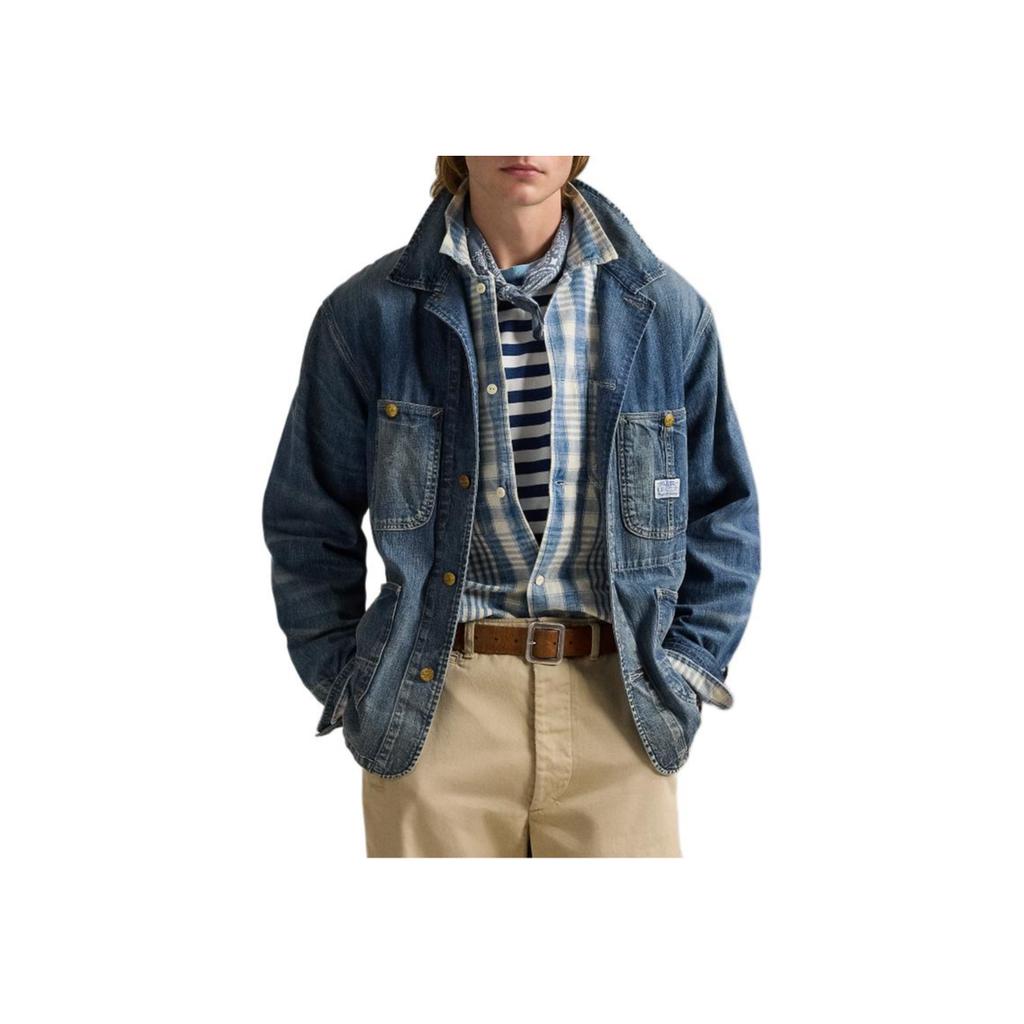 Polo Ralph Lauren Classic Fit Plaid Linen Cotton Work Shirt Men Shirts Blue MNPOWOV16824149
