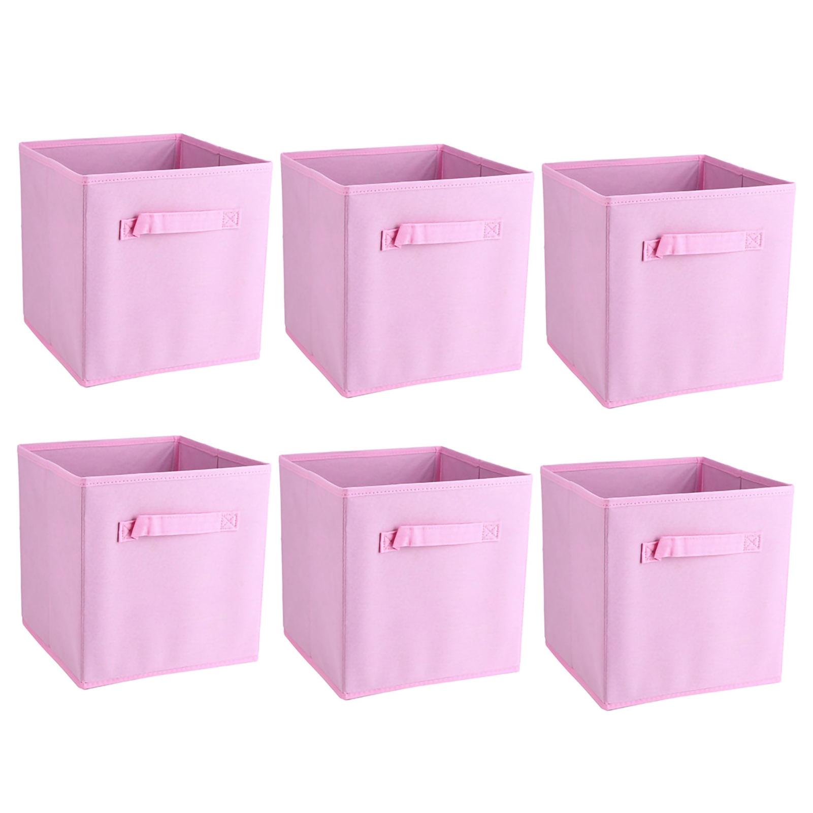 6Pcs Nonwoven Fabric Foldable Drawer Storage Bins Box Household Home Clothes (Black)