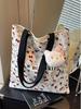 Hello Kitty Cartoon Print Canvas Tragetasche - Koreanischer Lässiger Stil Schulter-Handtasche
