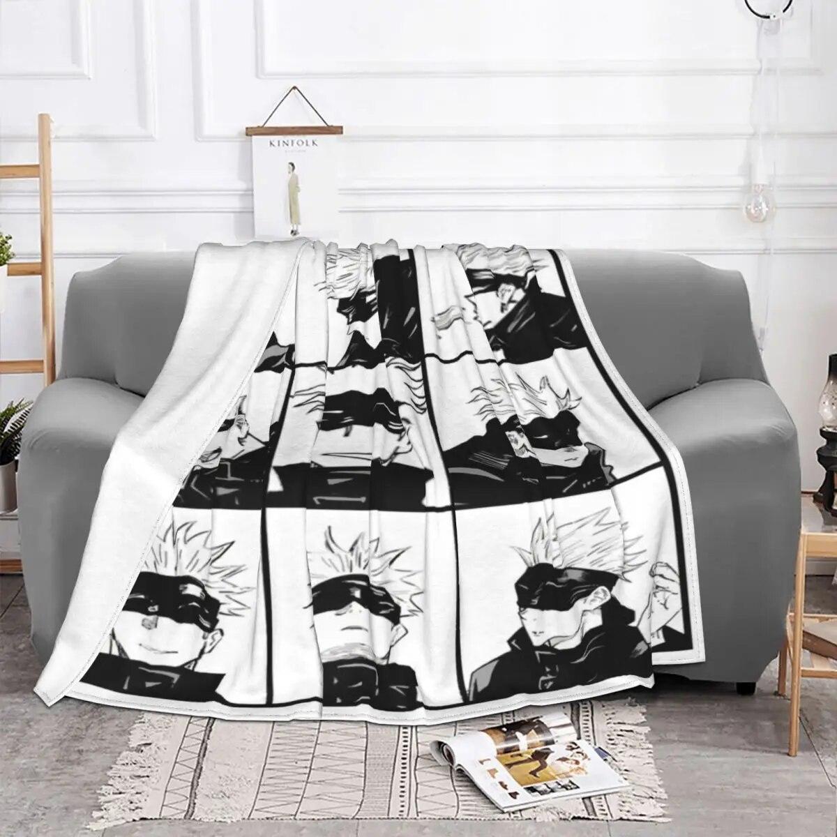 

Годзё Сатору одеяла фланелевые всесезонные дзюдзюцу кайсен аниме плед легкие одеяла для дивана уличное покрывало 75x100cm 30x40in