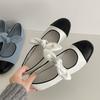 Fashion temperament French bow shallow mouth flat-soled single shoes women's 2025 new spring and autumn soft-soled Mary Jane small leather shoes