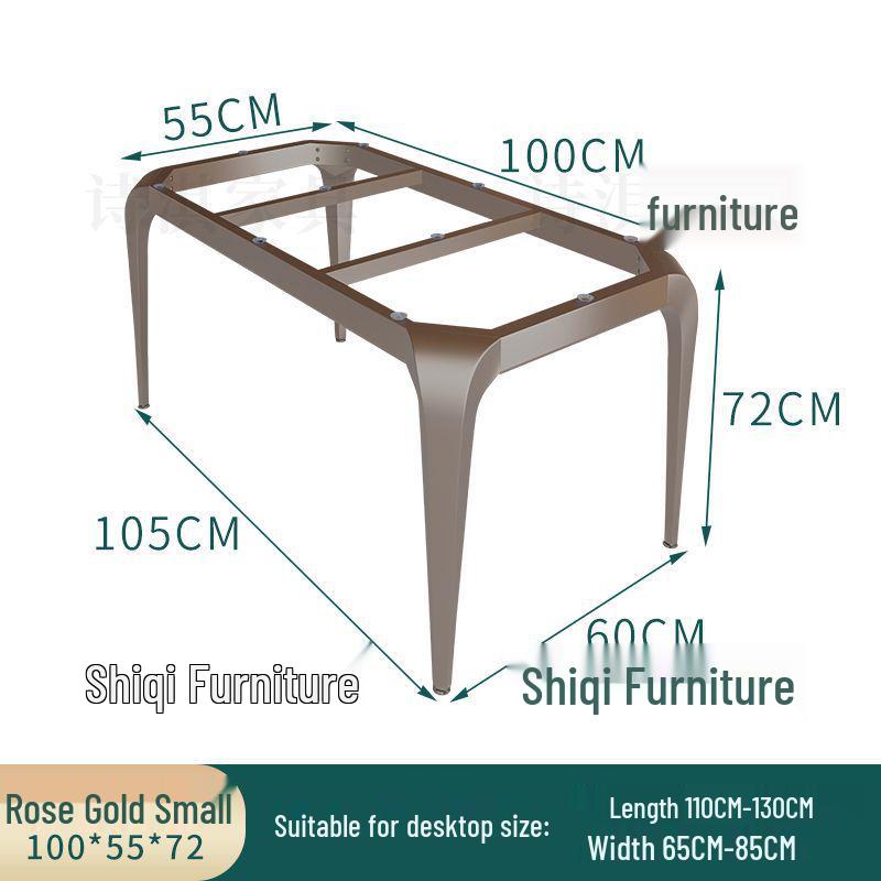 Sintered Stone Dining Table with Wrought Iron Legs - Light Luxury Marble Desk Frame