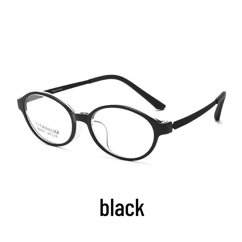 Children's Ultralight Pure Titanium Eyeglass Frames - Retro Round Design for Girls and Boys with Myopia (Model 99901T)