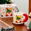 Creative Cartoon Cute Gingerbread Man Coffee Cup Christmas Mug Ceramic Water Cup Christmas Gift Holiday Gift Drinkware