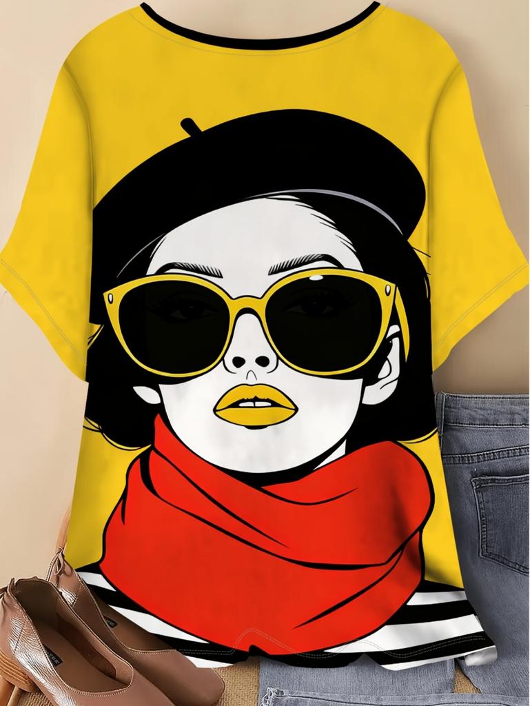 Fashion Modern Girls T-Shirt 3D Print Women's Short Sleeve Tops Y2k Clothing O-Neck Tees Casual T-Shirts Elegant Women Clothes