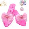 Princess Role Play Toys Shoes Photo Props Crystal Slippers Dress Up Heels for Little Girls Costume Enthusiasts Stage Holiday