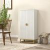 Kitchen Cabinet Kitchen Storage Unit with 12 Door Shelves, Adjustable Shelves, 58x29x119.5cm, White
