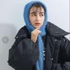 Used Ray BEAMS Fur Knit Hat Blue/gray