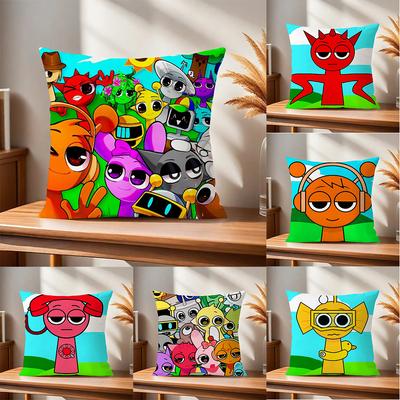 Fronha de almofada de jogo S-Sprunki, capa de almofada para sofá e cadeira, quarto, dormitório infantil, decoração de casa, presente