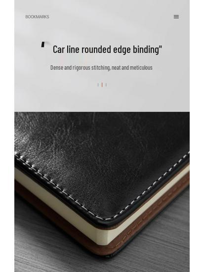 A4 Business Leather Hardcover Notebook - Large & Extra Thick Retro Meeting Record Book