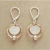 Vintage Round Inlaid White Imitation Pearl Earrings Geometric Creativity Gold Silver Color Dangle Earrings for Women Jewelry