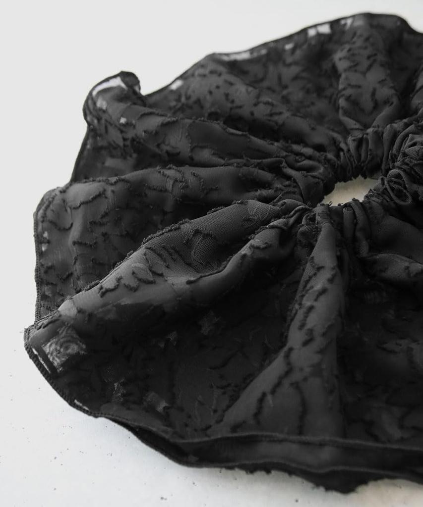 VINGTAINE Jacquard Chiffon Adult Hair Adds Easy Hair Hair Scrunchie, Large, Accessory, Volume, Accent, Styling, Tie, Women's, HS-211