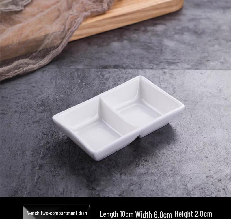 Pure White Ceramic Soy Sauce & Seasoning Dish for Hotel Use