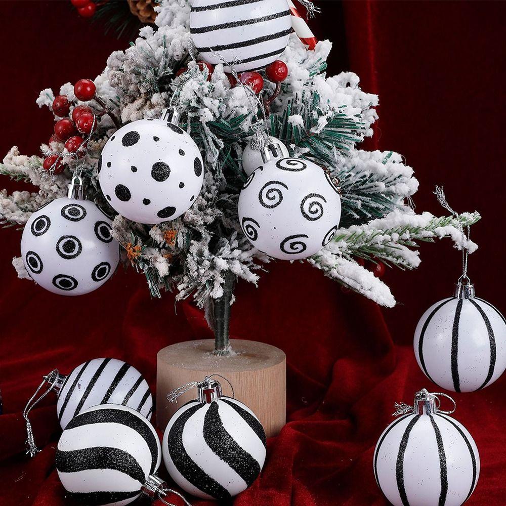 12pcs Plastic Electroplated Hanging Balls 6cm Xmas Tree Pendants  Home New Year Festival Gift