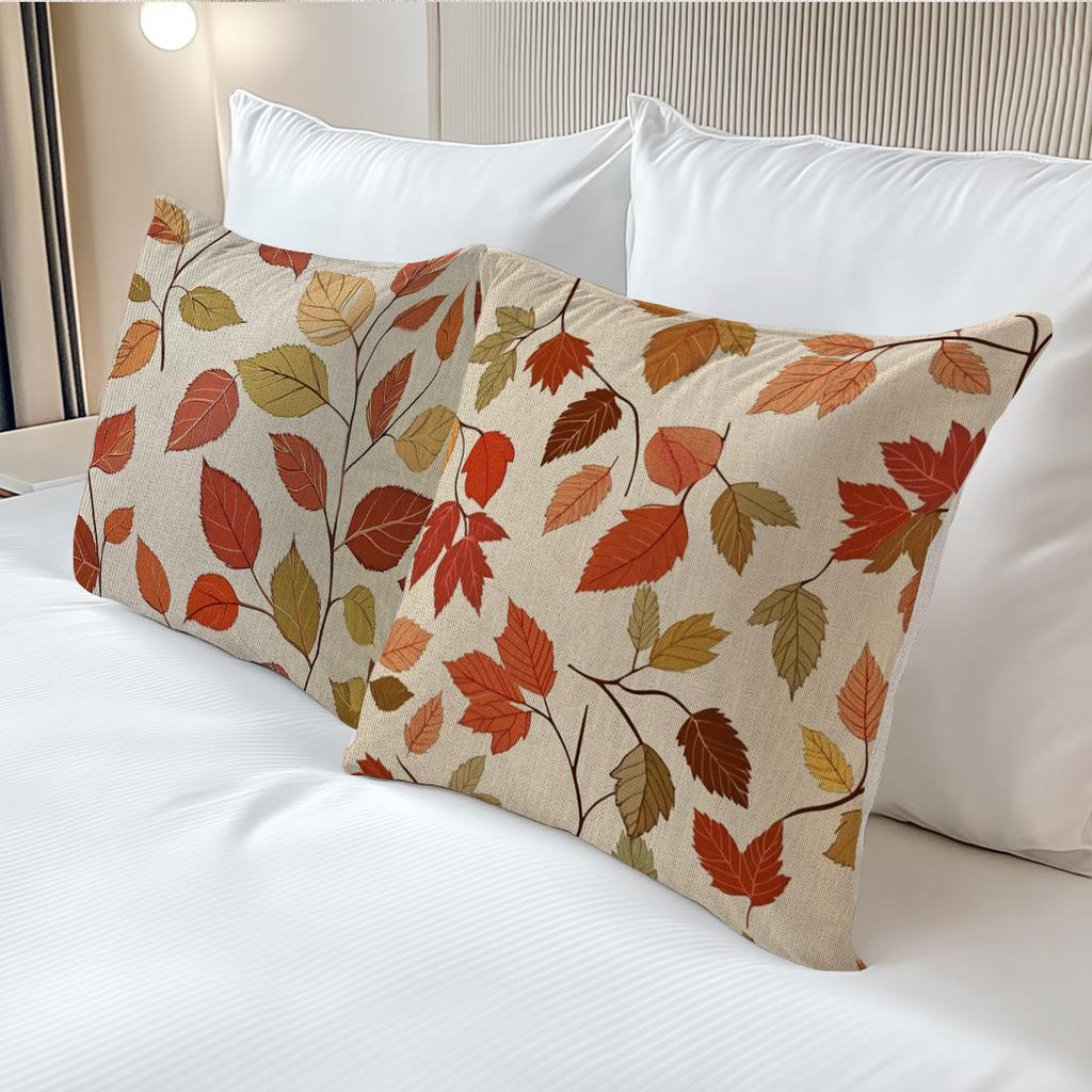 45X45Cm Maple Leaves Pillowcase Imitation Of Linen Cushion Case 100% Polyester Living Room Bedroom Sofa Home Room Decoration