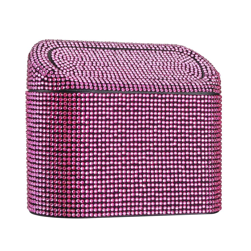 Car-mounted Diamond Waterproof Dustproof Multi-functional Trash Can Storage Barrel Box Bag Hanging Seat Back Special Creative