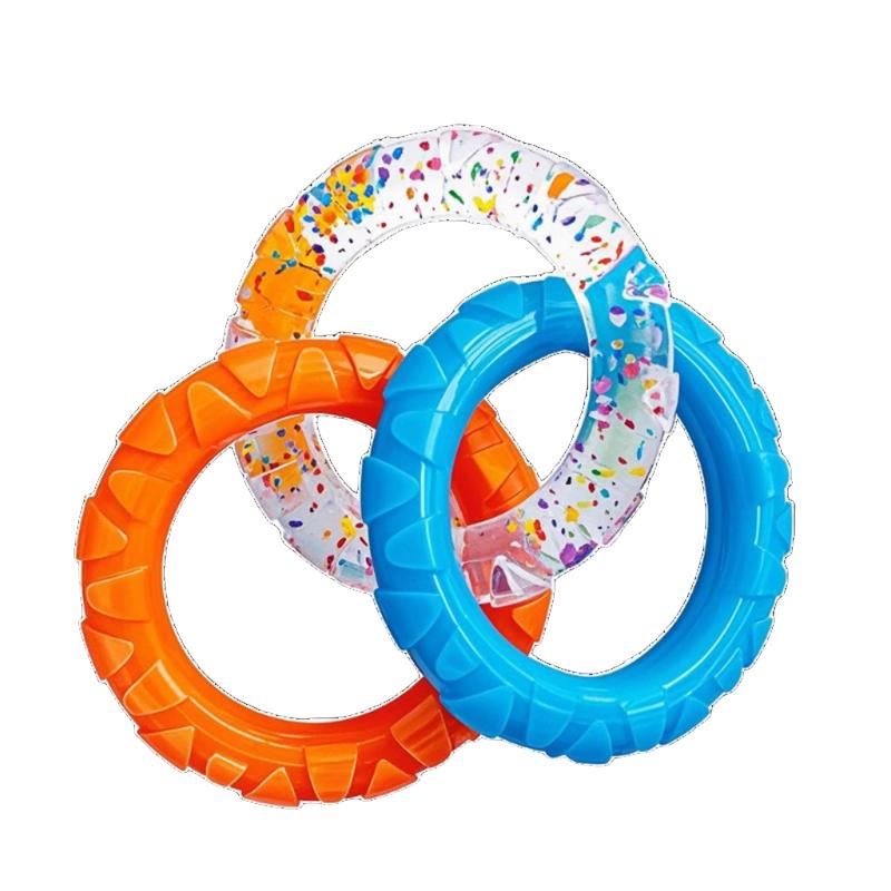 Durable TPR Tire Ring Dog Chew Toy, Bouncy Interactive Fetch Toy for Puppy, Teething Toy for Small Medium Large Dogs оранжевый