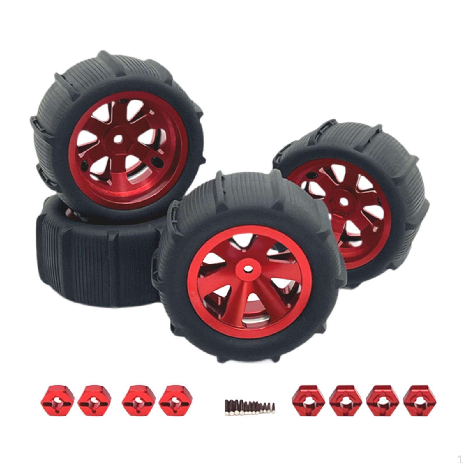 

4 Pieces RC Car Wheels and Tires Crawler Easy to Install Wheel Rim Replacement фіолетовий