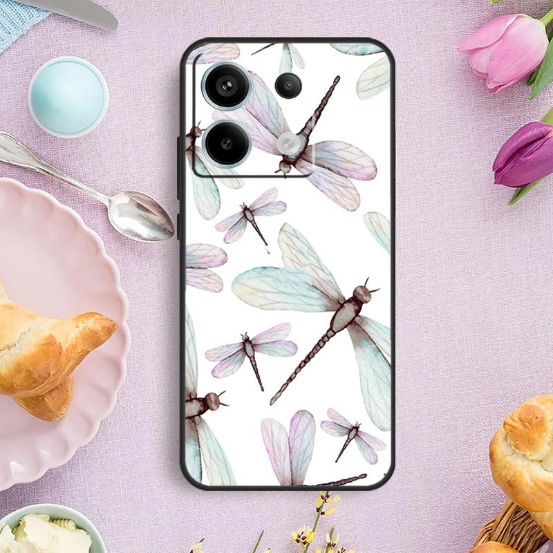 

Чехол с узором «Стрекоза» для Xiaomi Redmi Note 15 Pro Plus 10 11 12 13 14 Pro Чехол для Redmi 14C 15C 12C 10C 13C Redmi Note 12 Pro 4G