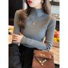 Women's White Knit Sweater: Half High Neck, Versatile Inner Wear for Autumn/Winter 2025
