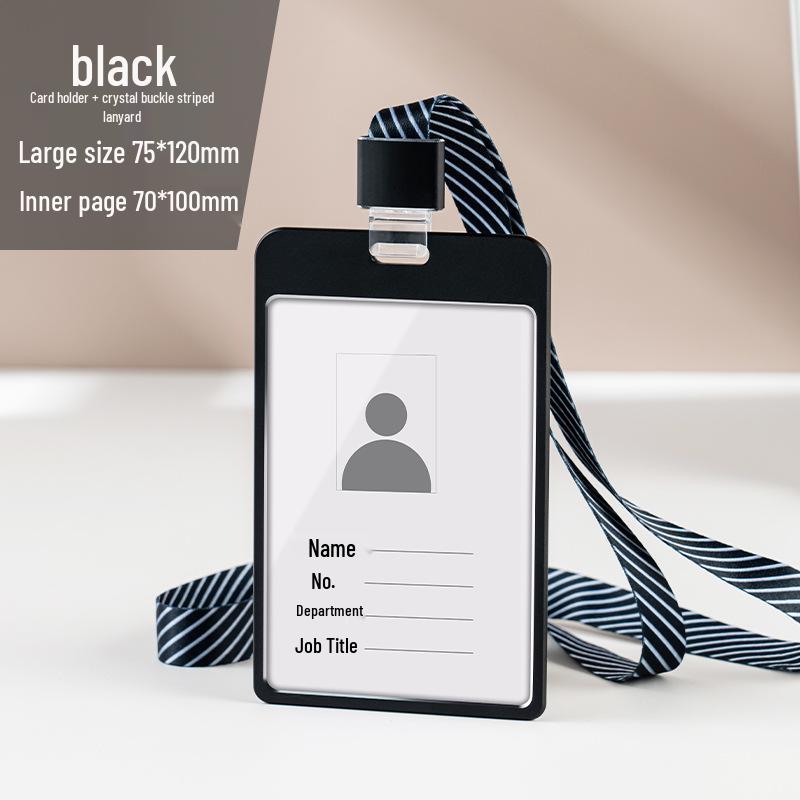Aluminum Alloy ID Card Holder with Crystal Buckle Lanyard for Employees and Students