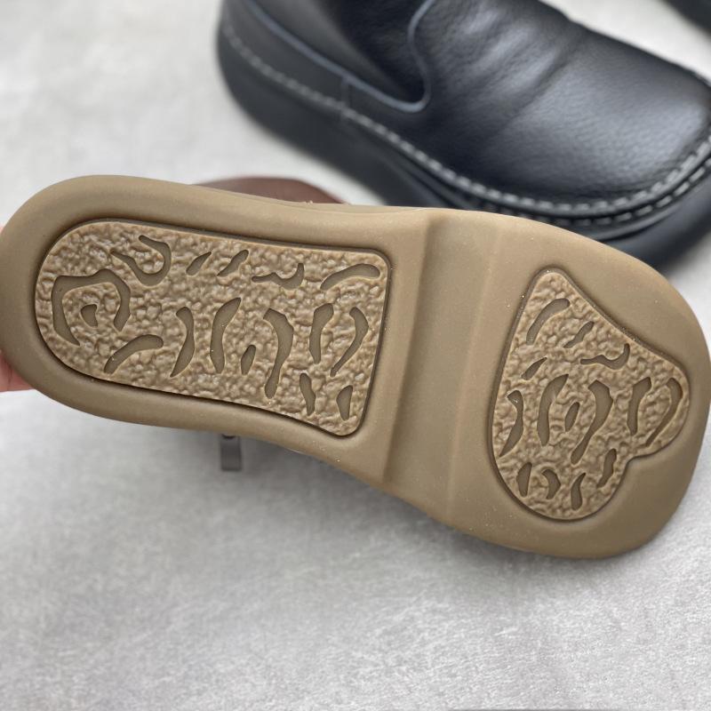 Johnature Ekte skinn Ankelstøvletter med myk såle Retro Rund tå Glidelås på siden Kvinners Flate Korte Støvletter