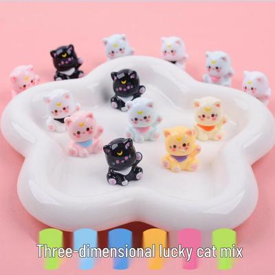 Mini 3D Lucky Cat DIY Resin Accessories - Pretend Play Ornaments