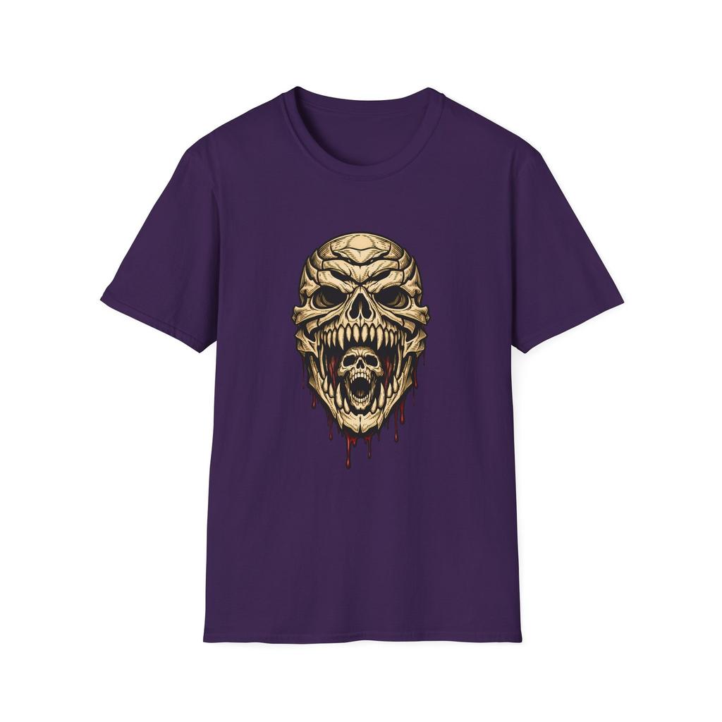 Unisex Softstyle T-Shirt Skull Horror Gothic Occult Creepy Monster Teeth Blood