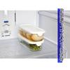 Iwaki Heat-Resistant Glass Pack & Range Box, Half, White, 500ml, Set of 2, Stackable Rectangular Packs, SKC3246-W2