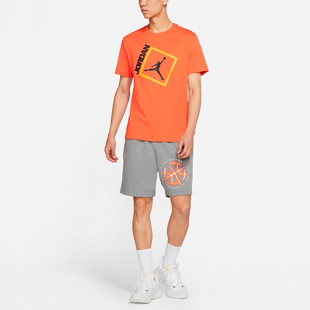 Jordan Jumpman Box SS Casual Sport Breathable Letter Short Sleeve T-Shirt Men Tops Orange DA9901-803