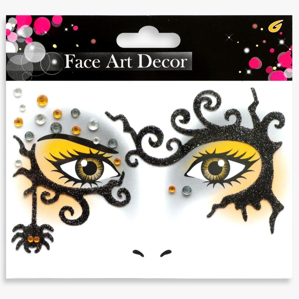 Glitter Face Art Stickers, Self-Adhesive Face Decor Decals for Halloween, Carnival, Festival and Party Makeup
