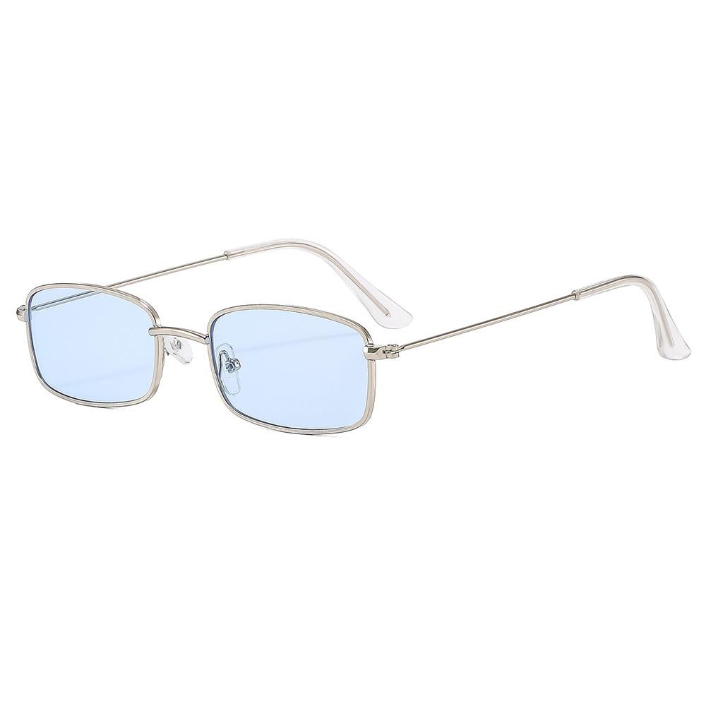 

Retro Small Square Sunglasses Women Men Metal Shades Fashion Eyewear Luxury Sun Glasses UV400 Brand Oculus Female Gafas as picture
