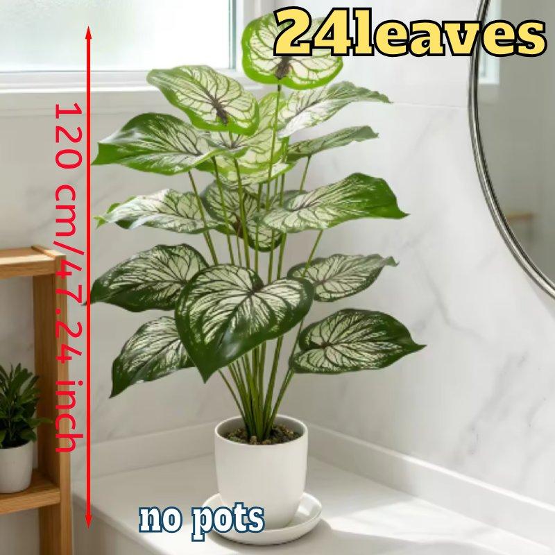 Una Planta Grande Artificial de Hierro Malayo de 47.24 Pulgadas de Alto con 24 Hojas Realistas Hechas de Plástico Duradero Adecuada Para Decoración Interior/exterior
