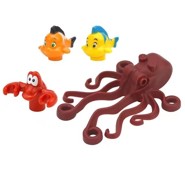 MOC City Animal Building Block Figures Goat Sheep Eagle Owl Panda Parrot Seagull Penguin Zoo Fram Accessories Bricks Toy