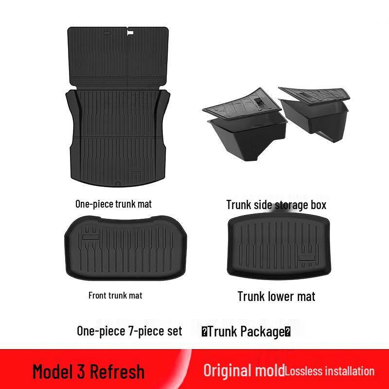 2025 Tesla Model Y/3 One-Piece Trunk Mat & Rear Seat Pad