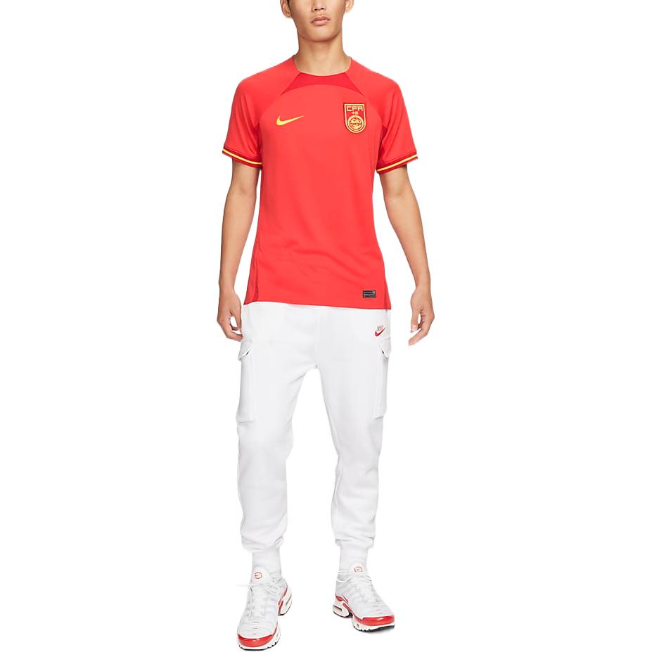 Nike Dri Fit Soccer Jerseys Men's Red Moderate Straight Fit DN0708-696
