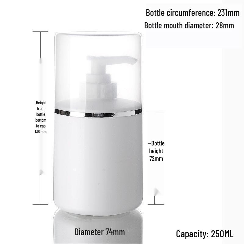 White Hospital-style Lotion and Shower Gel Bottles 250ml, 300ml, 500ml - Plastic PE Personal Care Dispenser