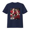 Vintage Funny Three Stooges Christmas Santa Singing Piano Print Casual T Shirt Vintage Washed Unisex Homme Fashion