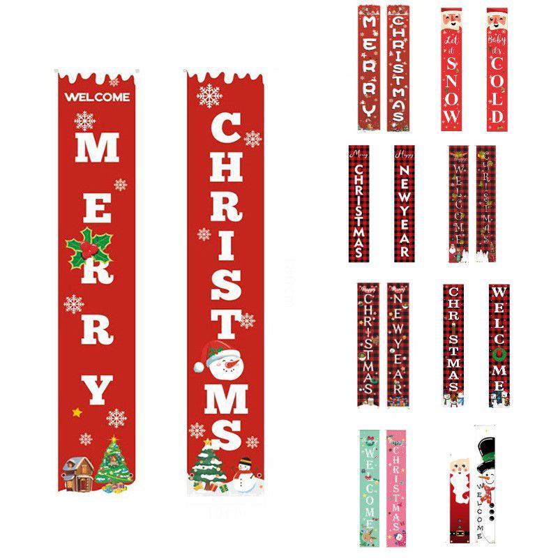 Vibrant Christmas Door Hanging Sign Banner Flag Xmas Party Decor