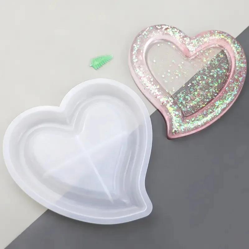 2026 Latest Models Heart Tray Resin Silicone Mold Crystal Glue Transparent Resin Plaster Dish Heart-shaped Plaster Silicone Mold