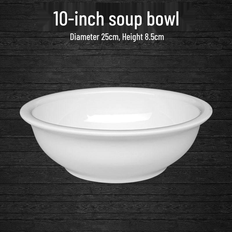 Malatang Large White Porcelain Bowl - Versatile Japanese-Style Ramen, Rice, and Steamed Dish Bowl