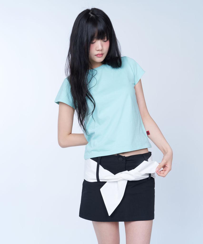 Lailai Strapline Mini Skirt (Black)