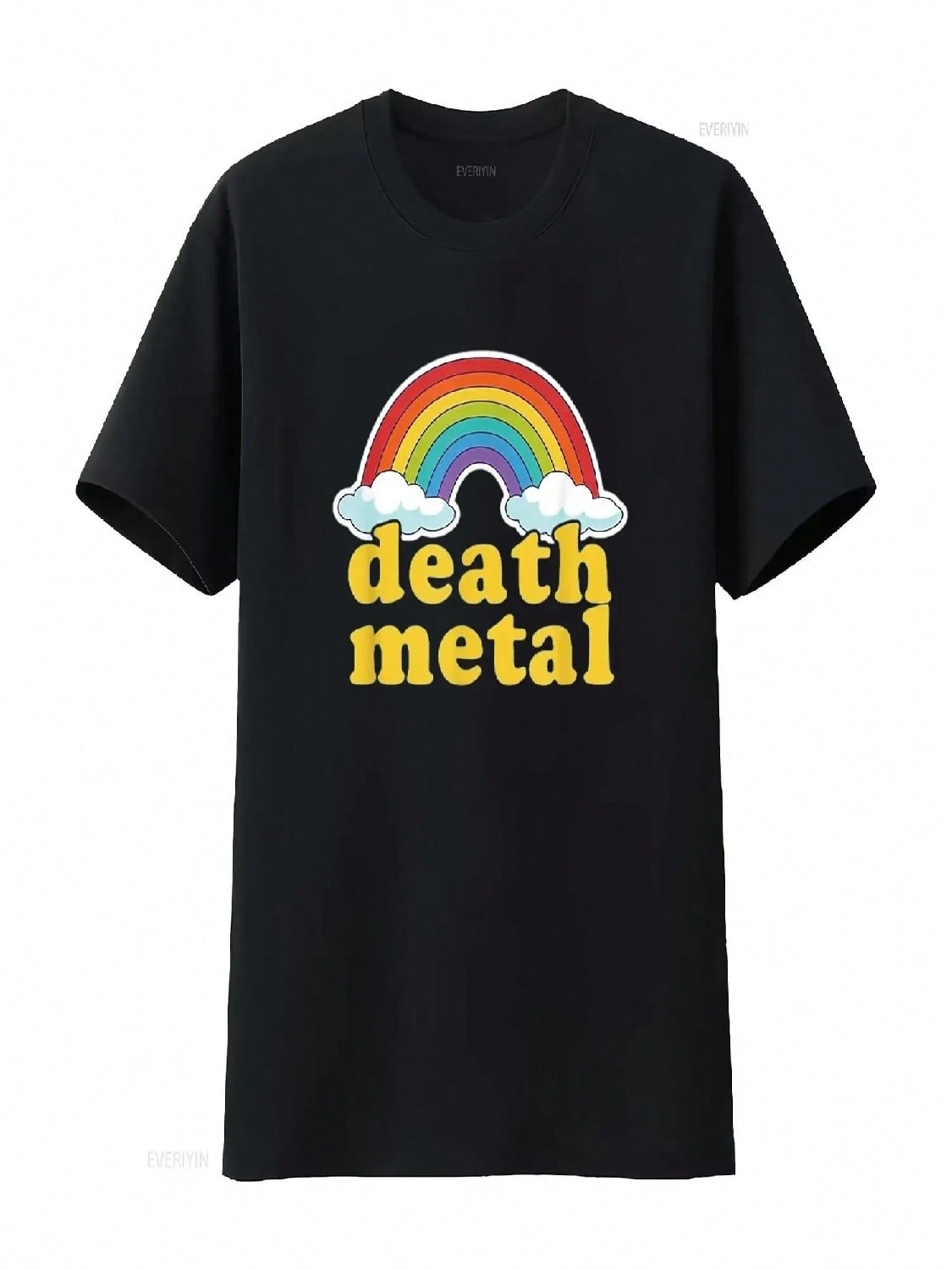 unisex DEATH METAL Rainbow Funny Sarcasm Guitarist Metalhead Retro T Shirt Black M Vintage Washed Stylish Top For Everyday Wear S разноцветный