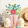 Wildflower Honeycomb Table Centerpiece 3D Floral Paper Vase with Bouquet Print Card for Spring Wedding Birthday Party Supplies