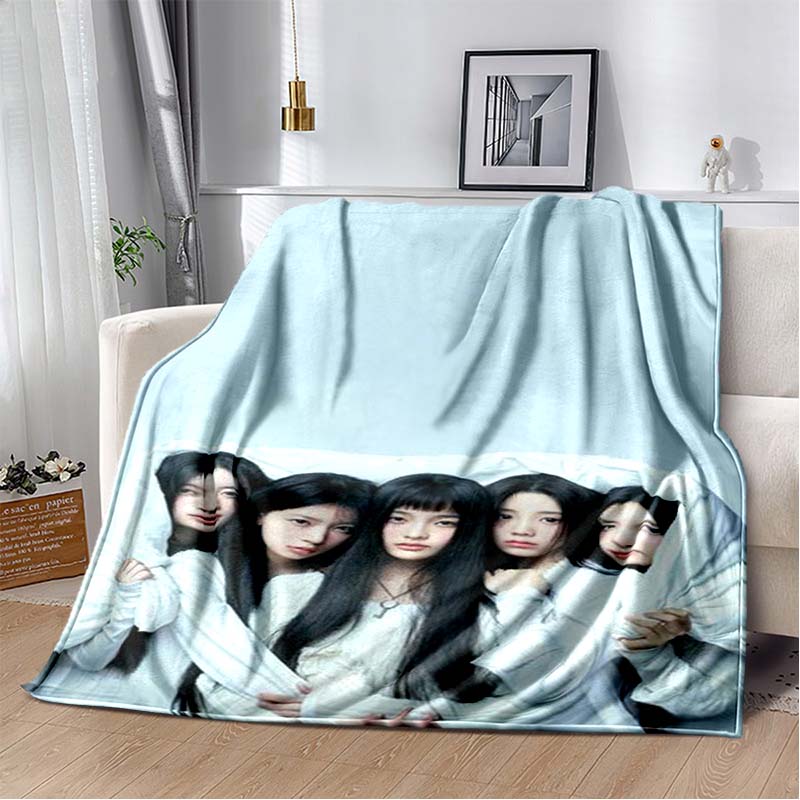 3D Printed Flannel Blanket I-ILLIT Combo K-POP Home Sofa Bed Blanket | Birthday Gift,