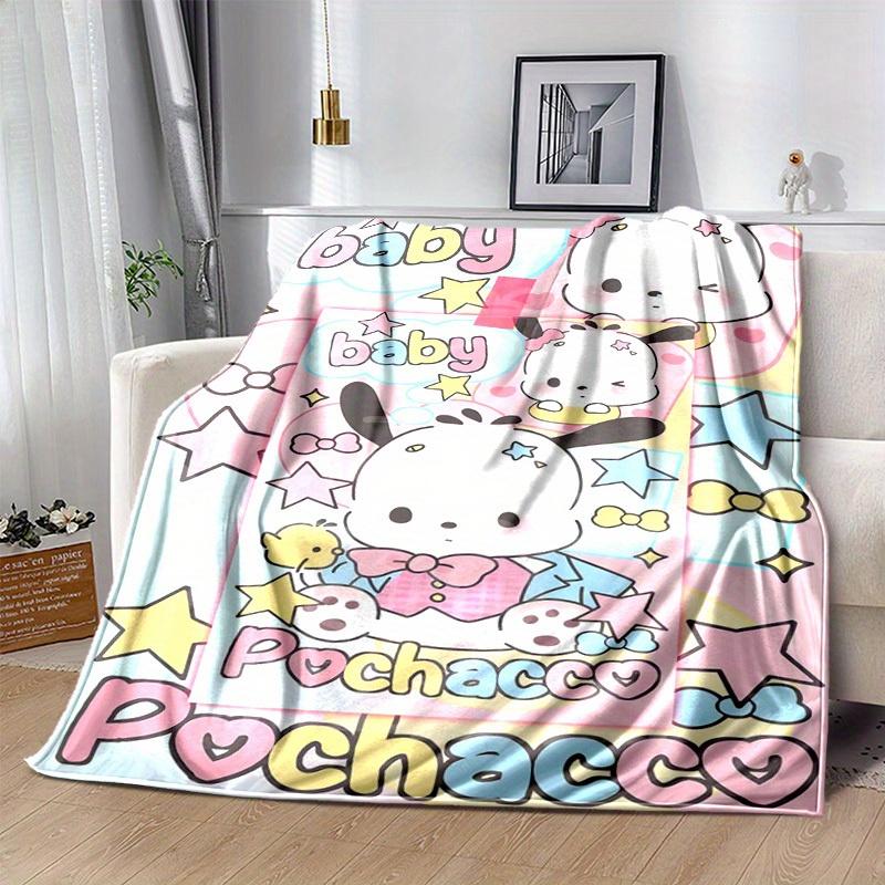 1pc, Sanrio Cute Pochacco Baby Home Decor Flannel Blanket, Perfect Gift for Bedroom, Living Room, Travel, Camping, Car, Beach, Office Nap. Ideal Sofa